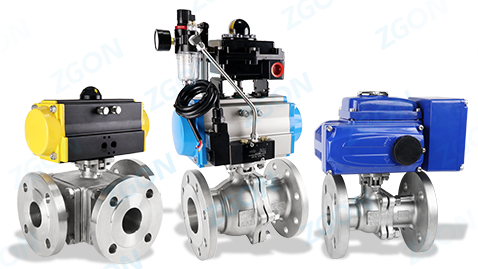 Pneumatic/electric flange ball valve