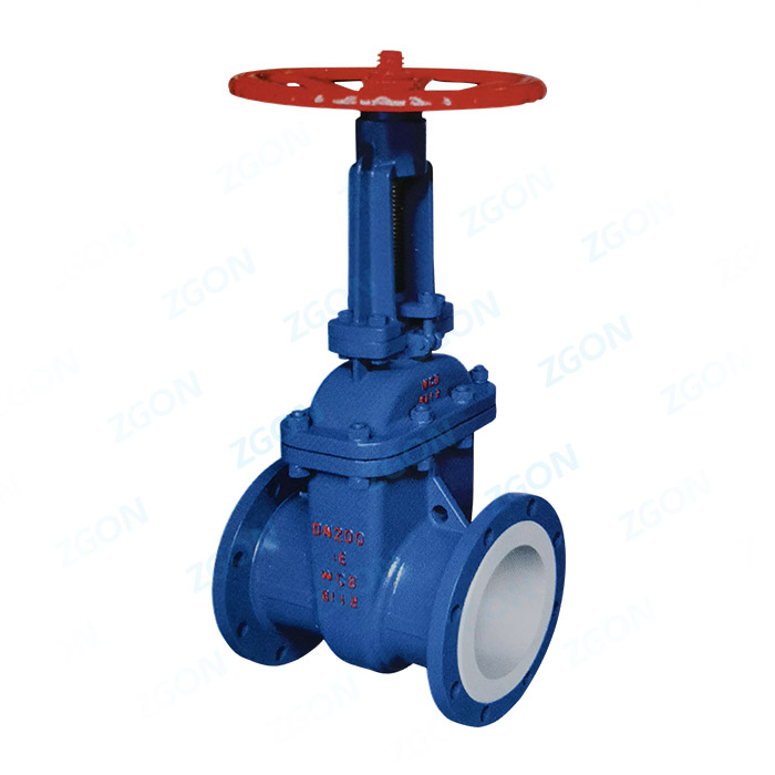 Fluorine lined gate valve