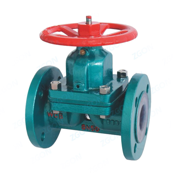 Fluorine lined diaphragm valve
