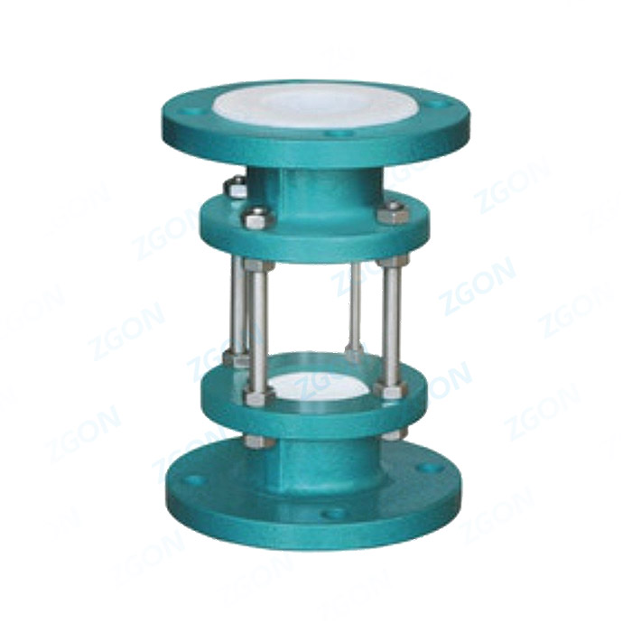 Fluorine lined flange sight glass 