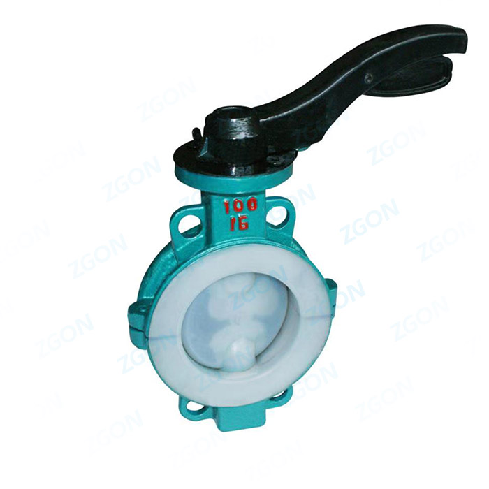 Fluorine lined butterfly valve
