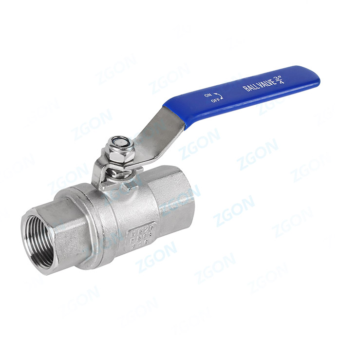 Two piece threaded ball valve