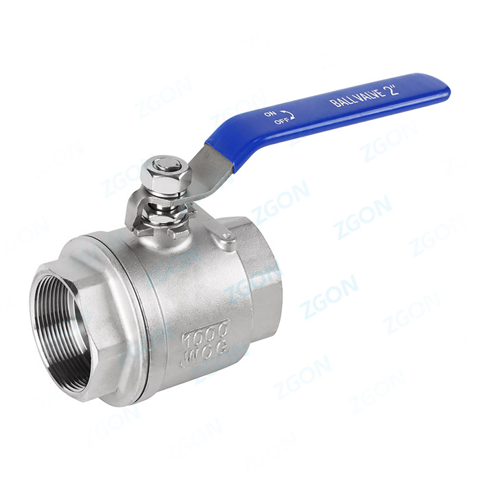 Two piece threaded ball valve