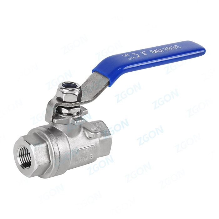 Two piece threaded ball valve