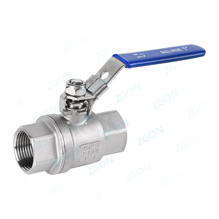 Two piece threaded ball valve