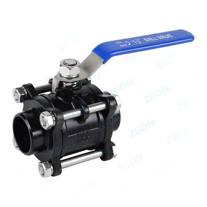 Three piece carbon steel welded ball valve