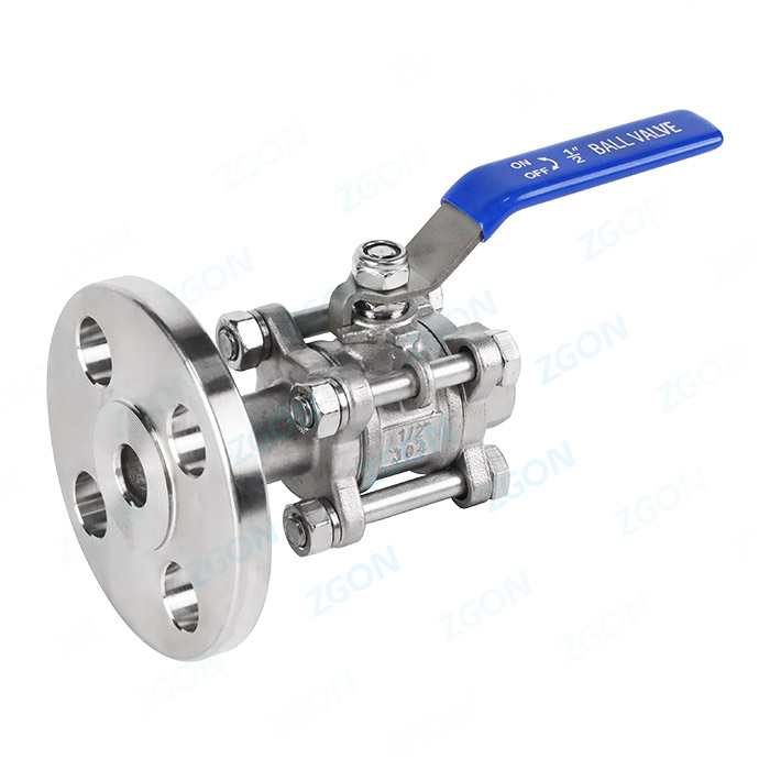 Three piece flanged ball valve