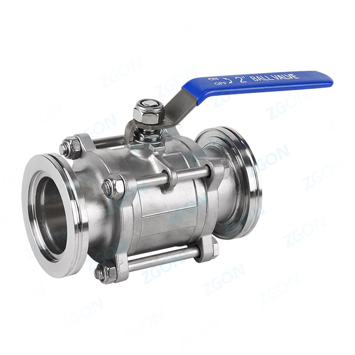 Three piece vacuum ball valve
