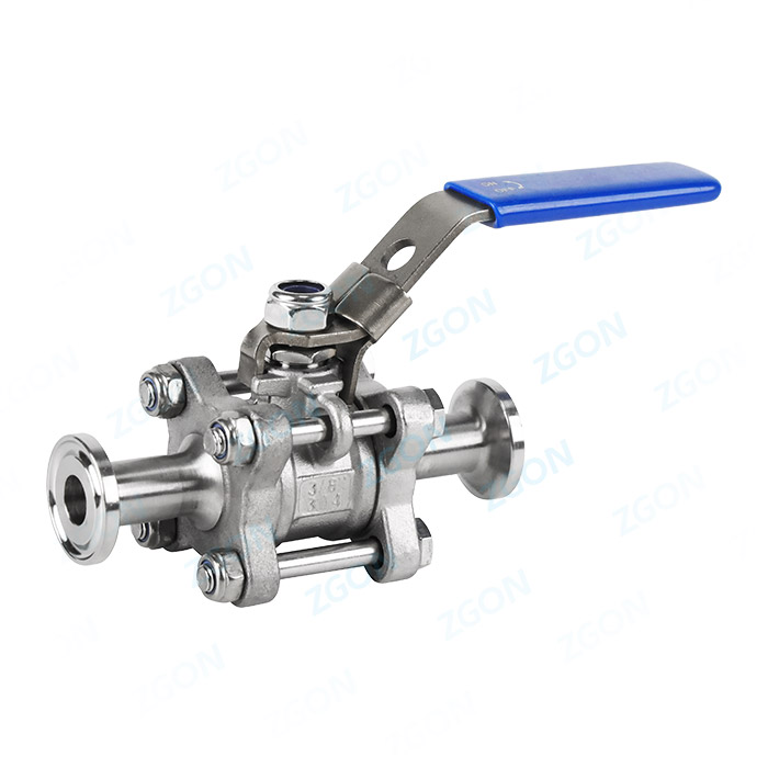 Three piece vacuum ball valve