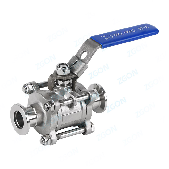 Three piece vacuum ball valve