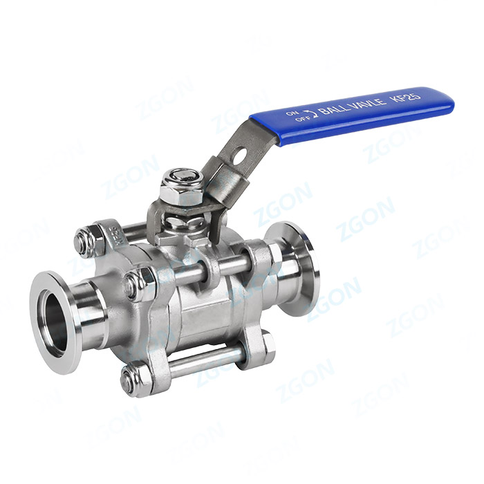 Three piece vacuum ball valve