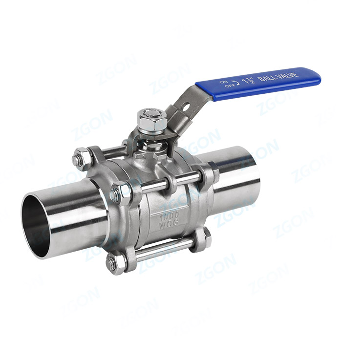 Three piece extended rod welded ball valve