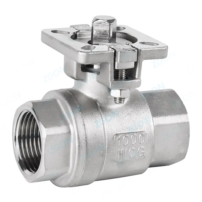 German standard two-piece high platform threaded ball valve - (optional)