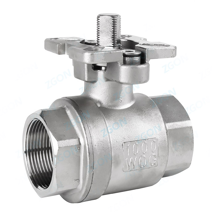 Two piece high platform threaded ball valve