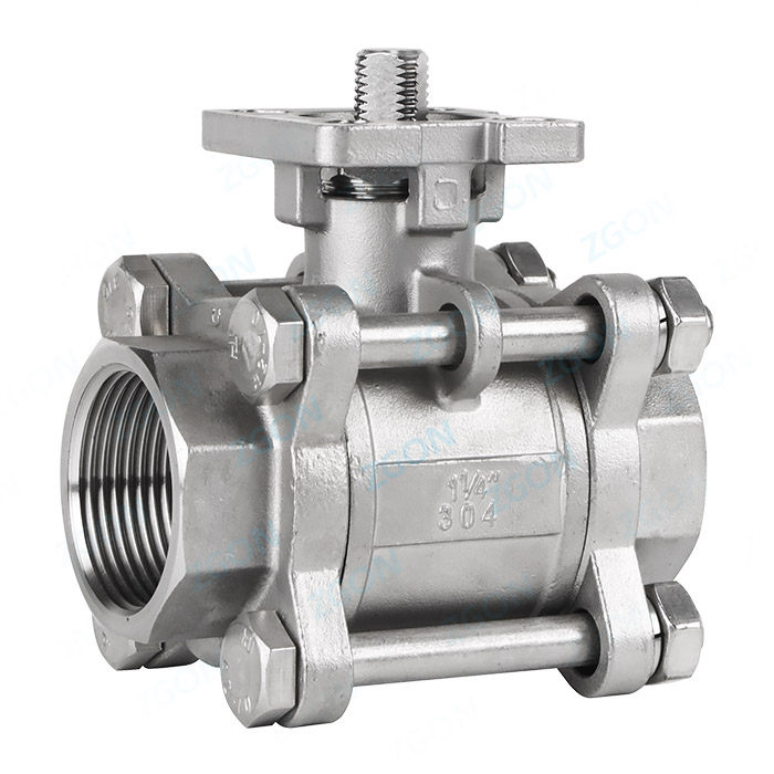 Two piece high platform threaded ball valve
