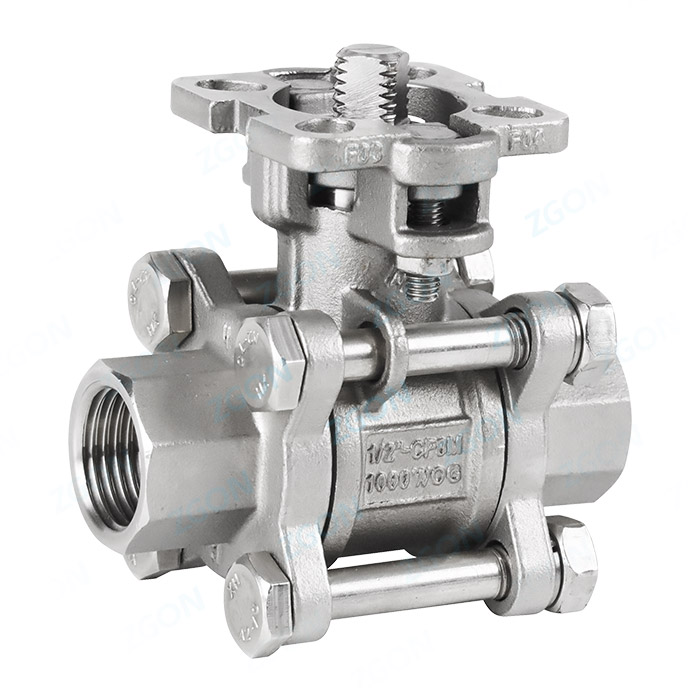 Two piece high platform threaded ball valve
