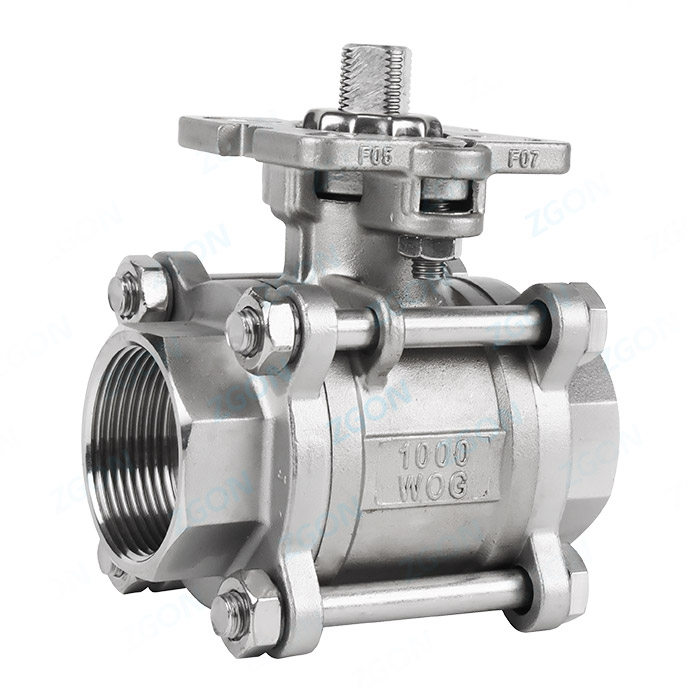 Two piece high platform threaded ball valve