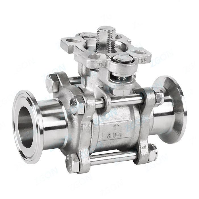 Three piece high platform quick installation ball valve