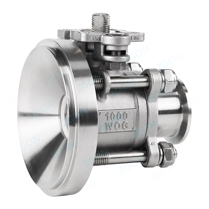 Three piece high platform tank bottom valve