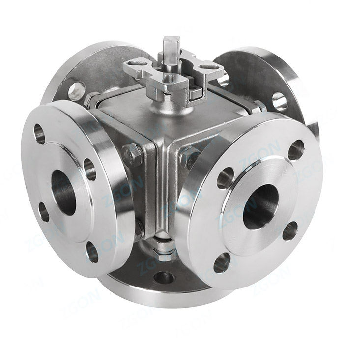 High platform five way flange ball valve