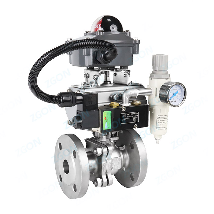 Pneumatic national standard high platform flange ball valve