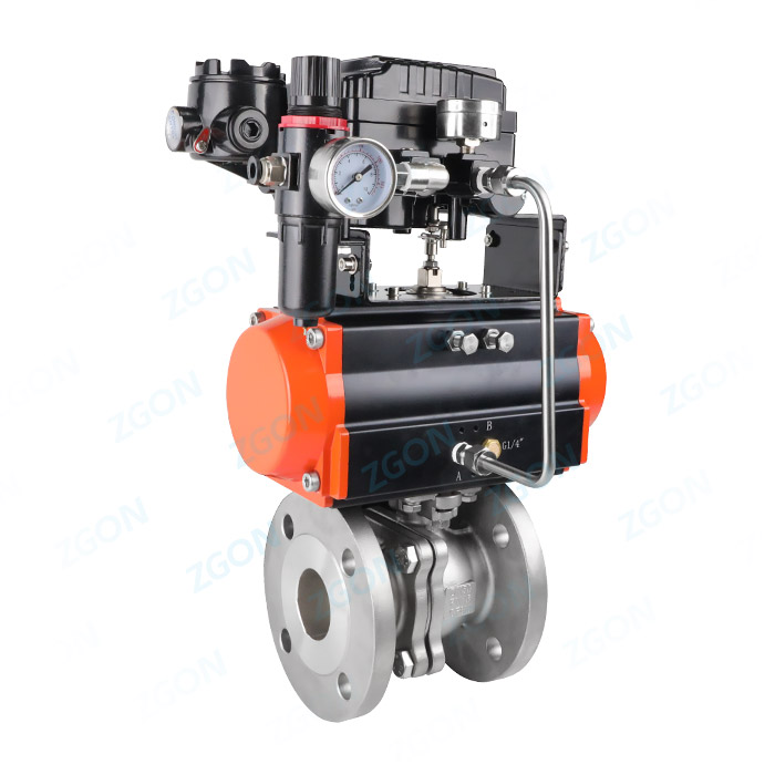 Pneumatic national standard high platform flange ball valve