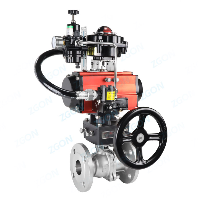 Pneumatic national standard high platform flange ball valve