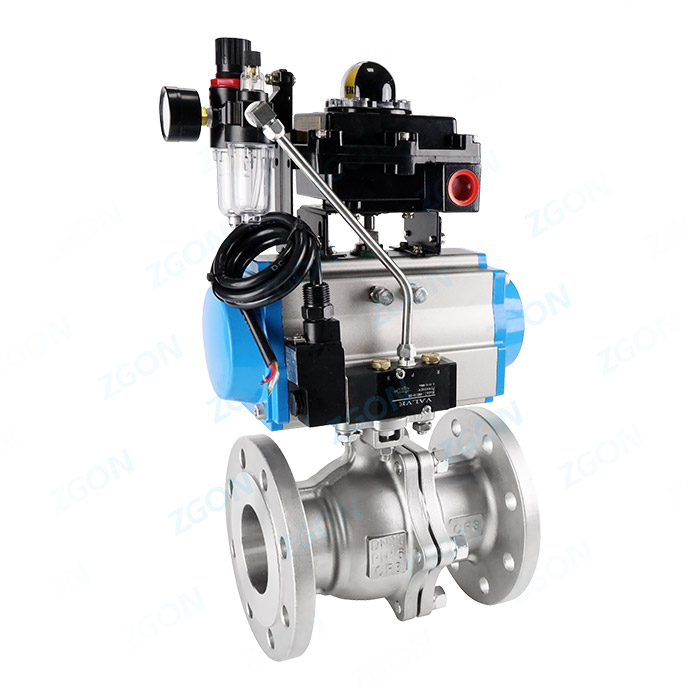 Pneumatic national standard high platform flange ball valve